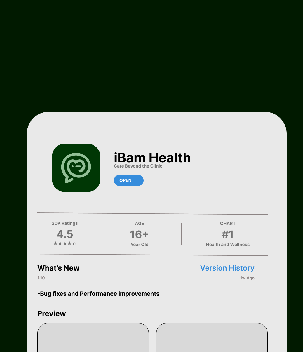 iBam Health mobile app